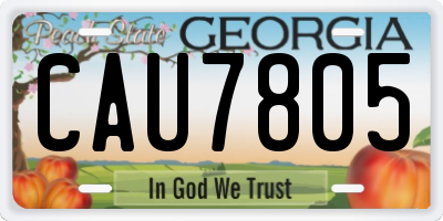 GA license plate CAU7805