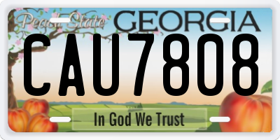 GA license plate CAU7808