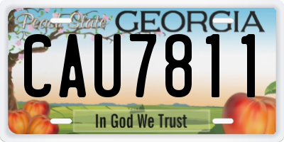 GA license plate CAU7811