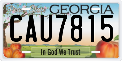 GA license plate CAU7815