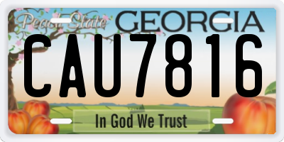 GA license plate CAU7816