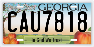 GA license plate CAU7818