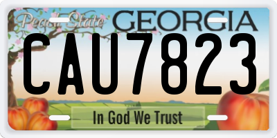 GA license plate CAU7823