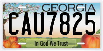 GA license plate CAU7825
