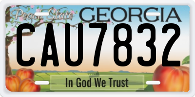 GA license plate CAU7832