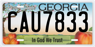 GA license plate CAU7833