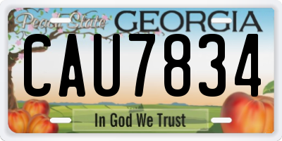 GA license plate CAU7834