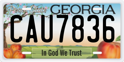 GA license plate CAU7836