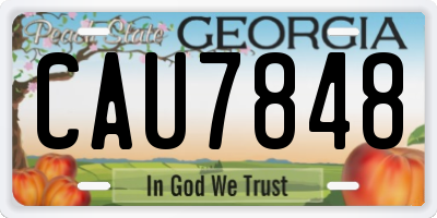 GA license plate CAU7848