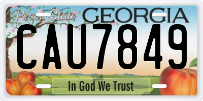 GA license plate CAU7849