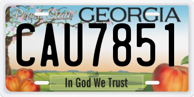 GA license plate CAU7851