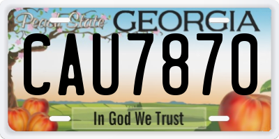 GA license plate CAU7870