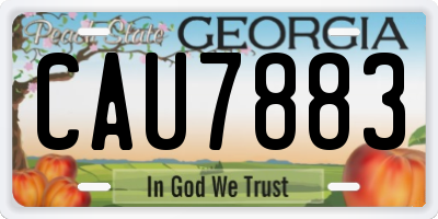 GA license plate CAU7883