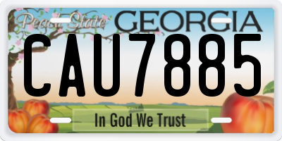 GA license plate CAU7885