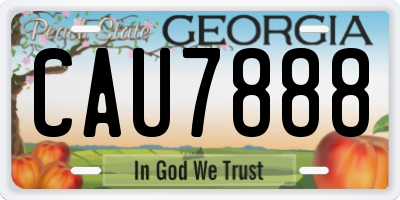 GA license plate CAU7888