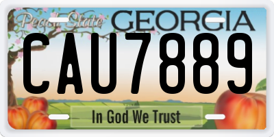 GA license plate CAU7889