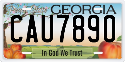 GA license plate CAU7890
