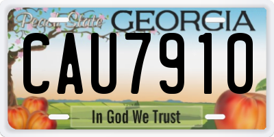 GA license plate CAU7910