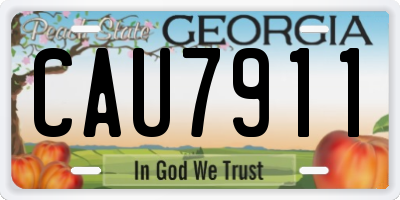 GA license plate CAU7911