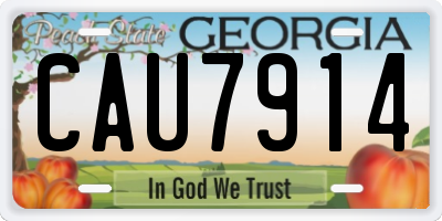 GA license plate CAU7914