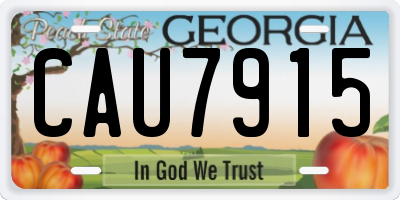 GA license plate CAU7915