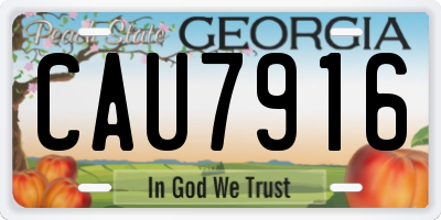 GA license plate CAU7916