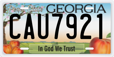 GA license plate CAU7921