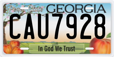 GA license plate CAU7928