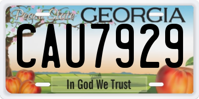 GA license plate CAU7929