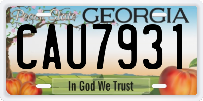 GA license plate CAU7931