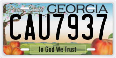 GA license plate CAU7937