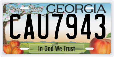 GA license plate CAU7943