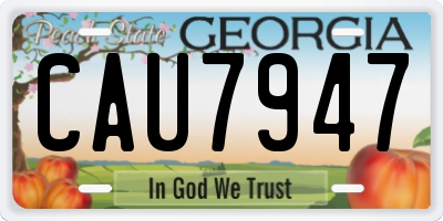 GA license plate CAU7947
