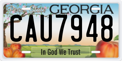 GA license plate CAU7948