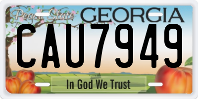 GA license plate CAU7949
