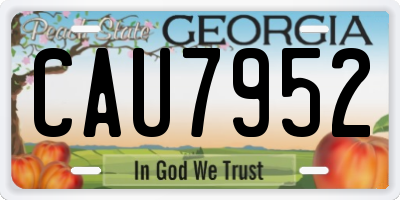 GA license plate CAU7952