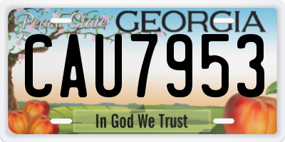 GA license plate CAU7953