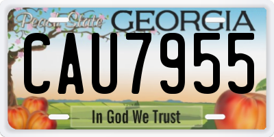 GA license plate CAU7955