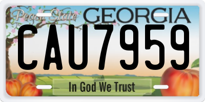 GA license plate CAU7959
