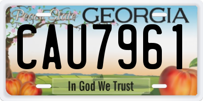 GA license plate CAU7961