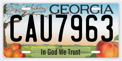 GA license plate CAU7963