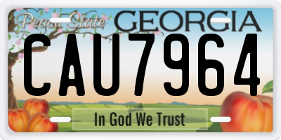 GA license plate CAU7964