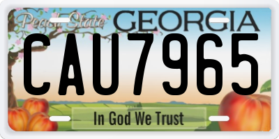 GA license plate CAU7965