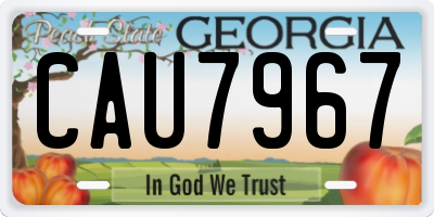 GA license plate CAU7967