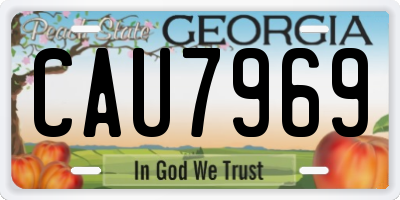 GA license plate CAU7969
