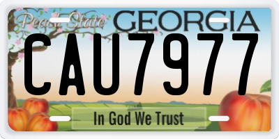 GA license plate CAU7977