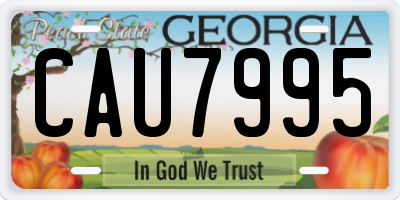 GA license plate CAU7995