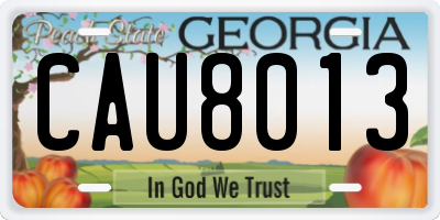 GA license plate CAU8013