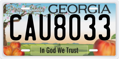 GA license plate CAU8033