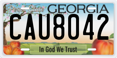 GA license plate CAU8042